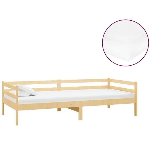 vidaXL Dagbädd med madrass 90x200 cm massiv furu risnedsättning