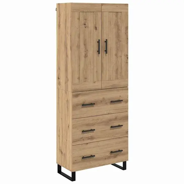 Fynd vidaXL Skåp med låda Artisan Ek 69,5 x 34 x 180 cm Konstruerat trä