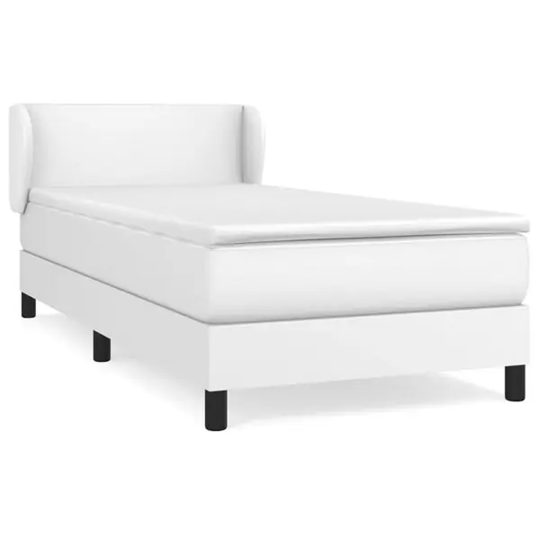 vidaXL Ramsäng med madrass vit 80x200 cm konstläder Snabb frakt