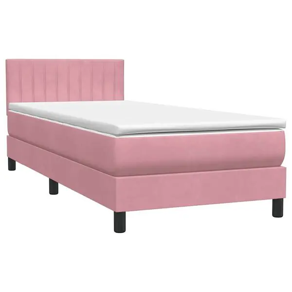 Fynd vidaXL Ramsäng med madrass rosa 80x220 cm sammet