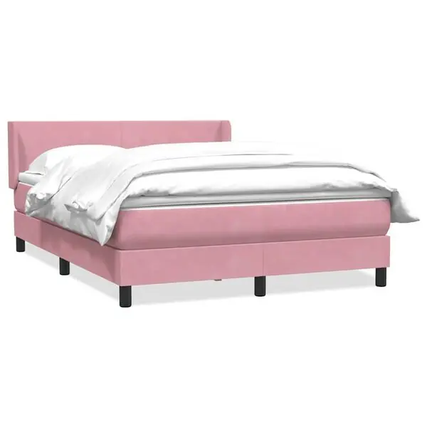 vidaXL Ramsäng med madrass rosa 160x220 cm sammet Lägg i varukorgen