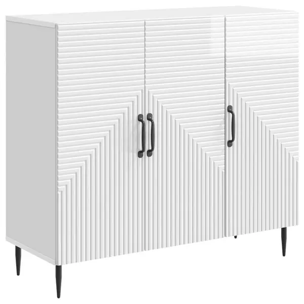 vidaXL Sideboard Vit högglans 89 x 34,5 x 80 cm Konstruerat trä Outlet