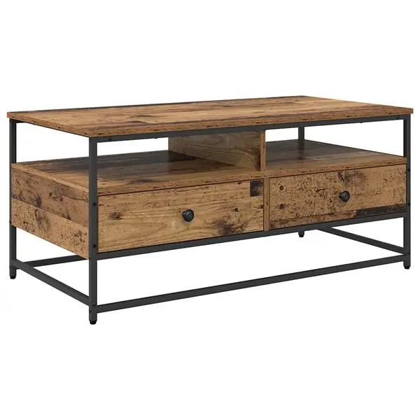 Billigare vidaXL Kaffeebord Gammalt trä 100 x 51 x 45 cm Konstruerat trä