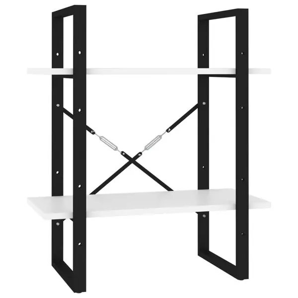Erbjudande vidaXL Bokhylla 2 hyllplan vit 60x30x70 cm konstruerat trä