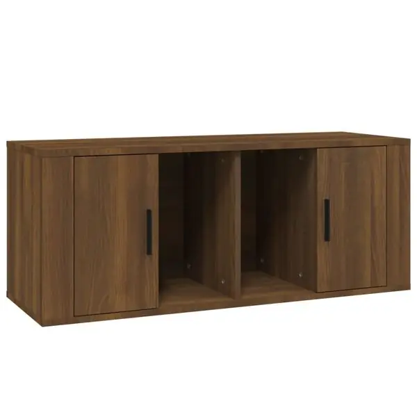 vidaXL Tv-bänk brun ek 100x35x40 cm konstruerat trä Premium