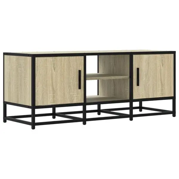 Outlet vidaXL Tv-bänk sonoma-ek 100x35x41 cm konstruerat trä och metall