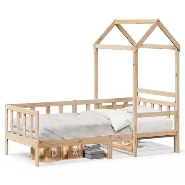 vidaXL Dagbädd med tak 80x200 cm massiv furu Bästa pris