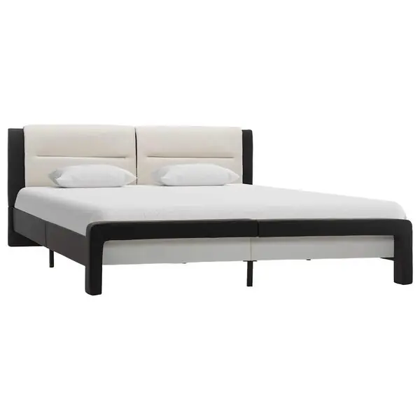 Säker betalning vidaXL Sängram med huvudgavel Svart 218 x 132 x 86.5 cm Konstläder