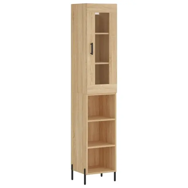 vidaXL Högskåp sonoma-ek34,5x34x180 cm konstruerat trä Kampanjpris