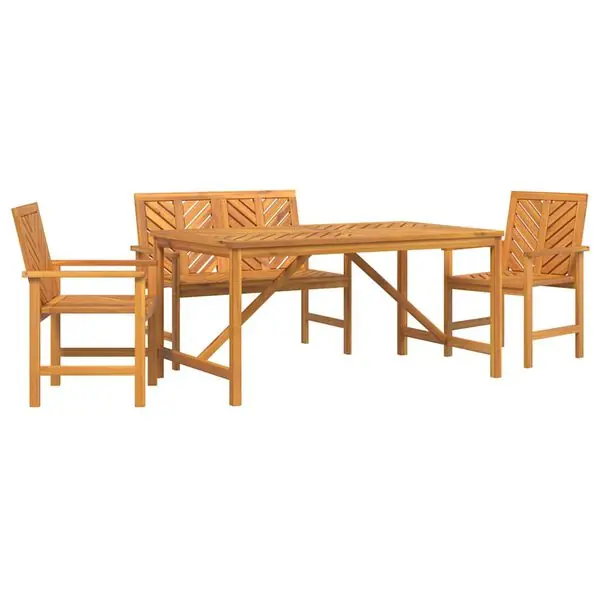 vidaXL Trädgårdsmöbelset 4 pcs Brun Massivt Akaciaträ Erbjudandepris