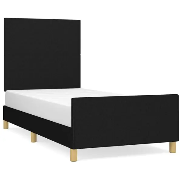 Premium vidaXL Sängram utan madrass svart 90x190cm tyg