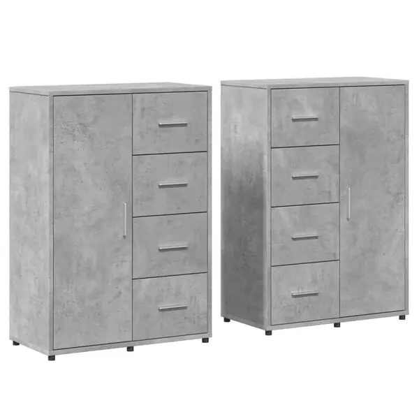 Nedsatt pris vidaXL Skänkar 2 st betonggrå 60x31x84 cm konstruerat trä