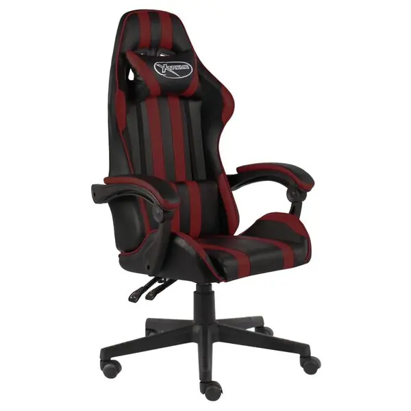 Endast denna vecka vidaXL Gamingstol svart och vinröd konstläder