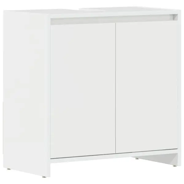 Endast denna vecka vidaXL Badrumsskåp vit högglans 60x33x61 cm konstruerat trä