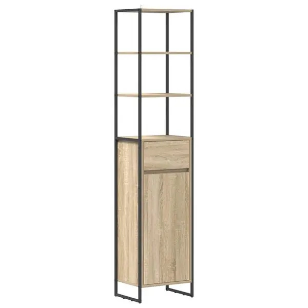 vidaXL Badrumsskåp med låda Sonoma 40 x 30 x 180 cm Konstruerat trä Erbjudandepris
