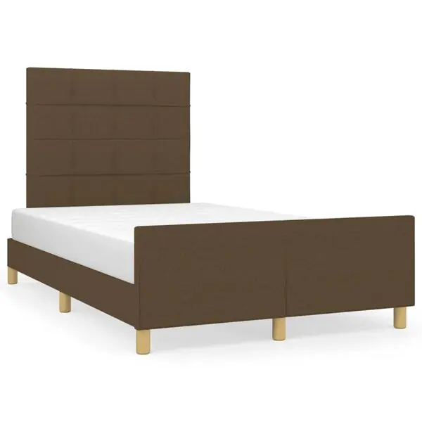 Kampanj vidaXL sängram utan madrass mörkbrun 120x190 cm tyg