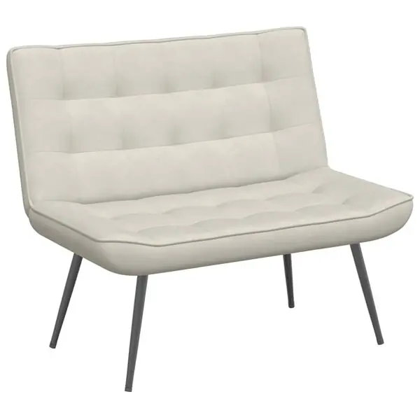 I lager VidaXL Bänk gräddvit 110x74x84 cm sammet