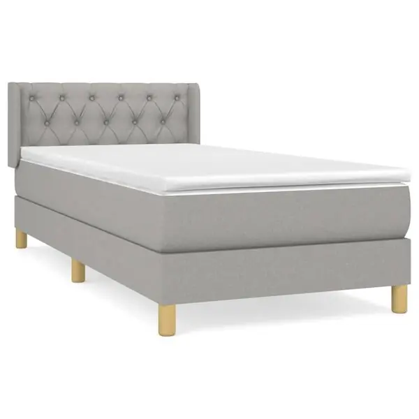Sista chansen vidaXL Ramsäng med madrass ljusgrå 80x200 cm tyg