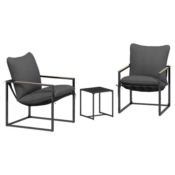 Trygg betalning vidaXL Trädgårdsoffset 3 pcs Svart och Anthracit Stål