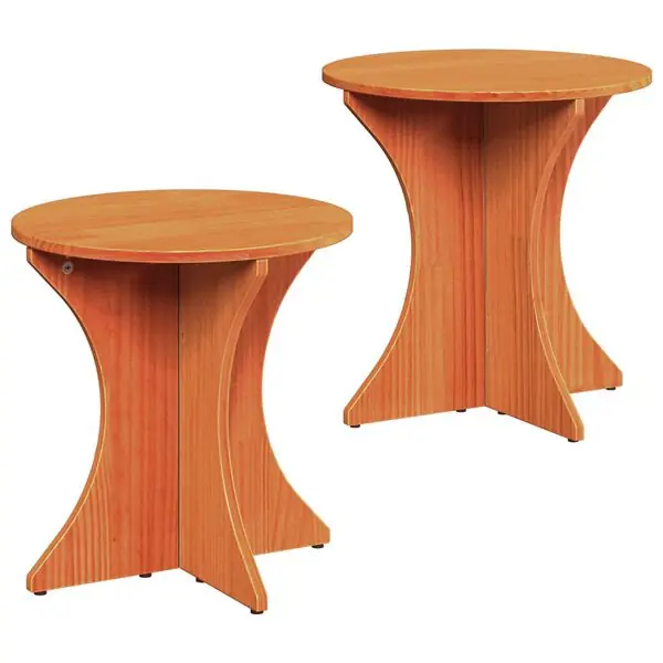 vidaXL Kaffeebord 2 pcs Vaxbrun Massiv furu Fynd