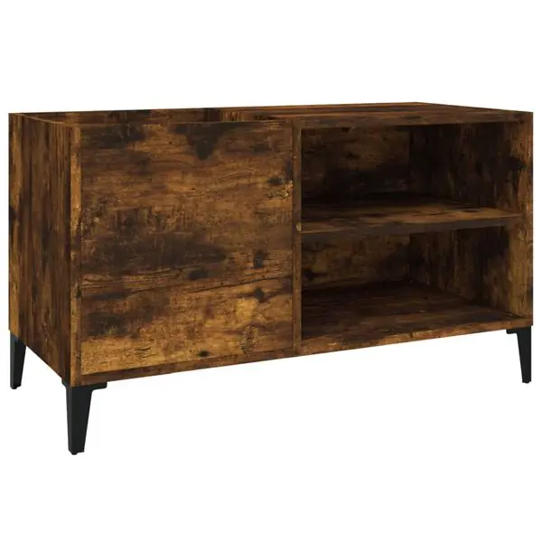 vidaXL Stereobänk rökfärgad ek 84,5x38x48 cm konstruerat trä Begränsad tid