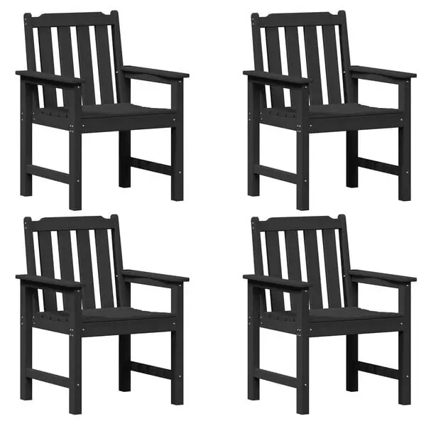 Extra rabatt vidaXL Trädgård Stol 4 pcs Svart 65.5 x 59 x 88 cm polyeten