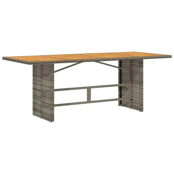 vidaXL Trädgårdsbord med akaciaträ grå 190x80x74 cm konstrotting Billig