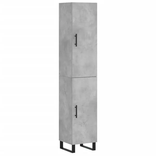 vidaXL Högskåp betonggrå 34,5x34x180 cm konstruerat trä Populär