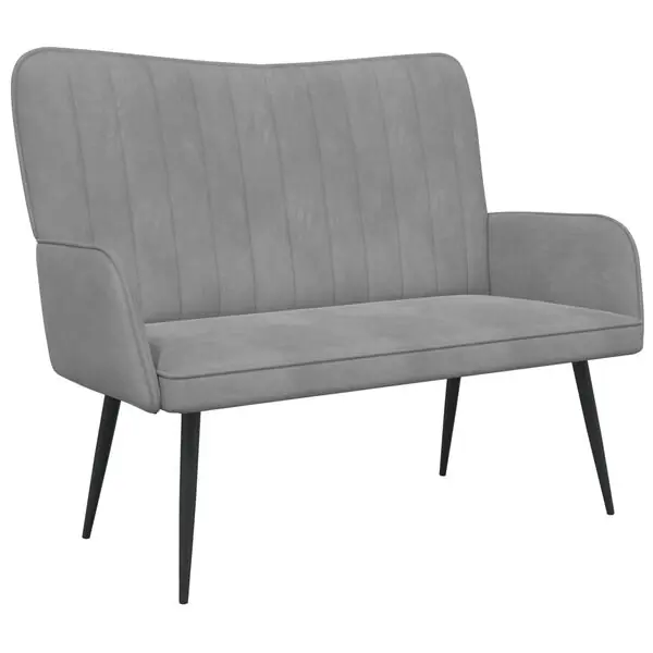 Fri frakt vidaXL Tvåsitssoffa Ljusgrå 115 x 61 x 87 cm Sammet