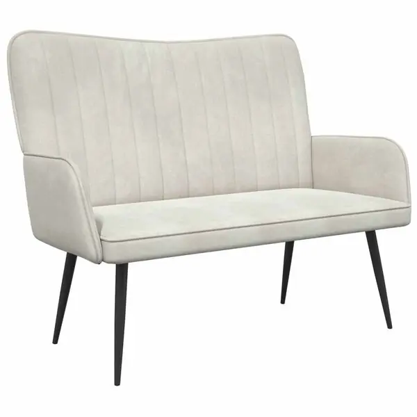 vidaXL Tvåsitssoffa Kräm 115 x 61 x 87 cm Sammet Lägg i varukorgen