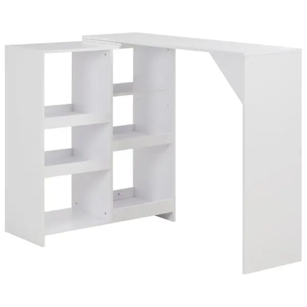 vidaXL Barbord med flyttbar hylla vit 138x39x110 cm Kampanj