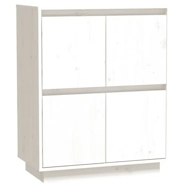vidaXL Skänk vit 60x34x75 cm massiv furu Sista chansen