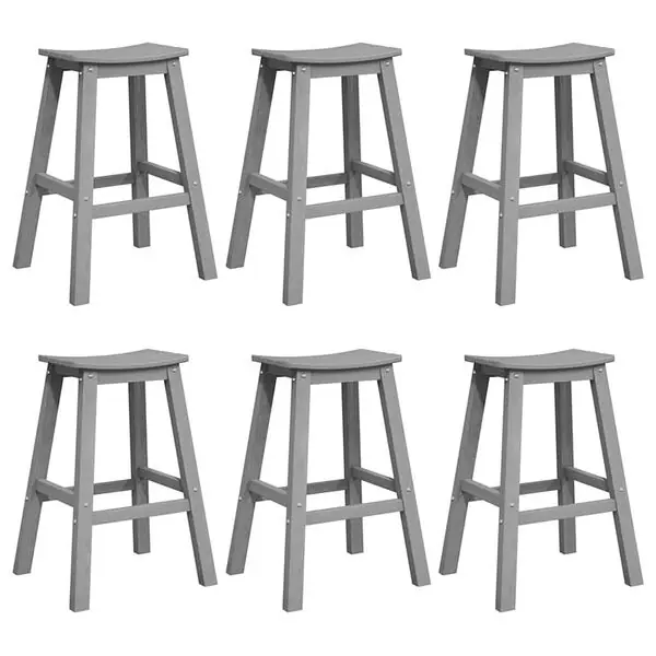 vidaXL Trädgårds Bar Set 6 pcs Ljusgrå HDPE Expressleverans