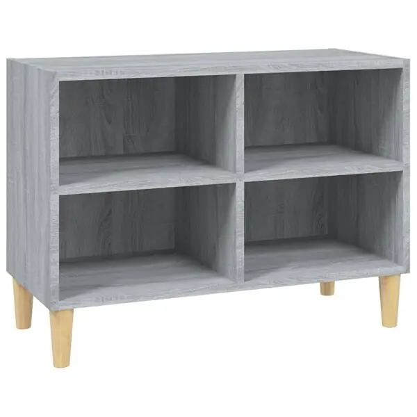 vidaXL Tv-bänk med massiva ben grå sonoma 69,5x30x50 cm Handla nu