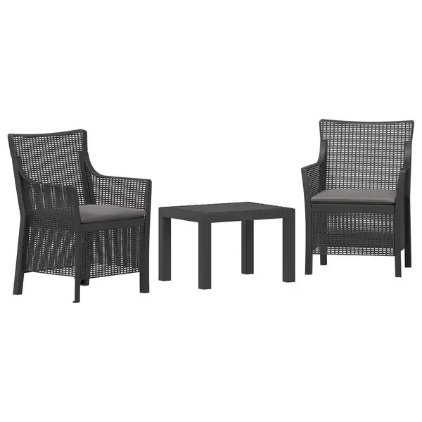 vidaXL Lounge-set med kudde 3 pcs Antracit PP Premium