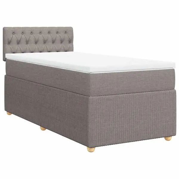 Premium vidaXL Ramsäng med madrass taupe 80x200 cm tyg
