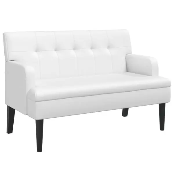 Bästa pris vidaXL Bänk med ryggstöd vit 112x65,5x75 cm konstläder
