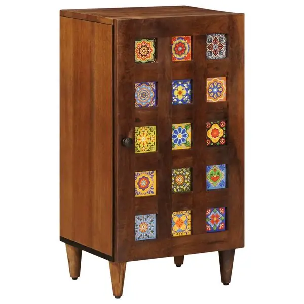Extra rabatt vidaXL Sideboard med lagring Valnöt 40 x 33 x 75 cm Massivt mangoträ