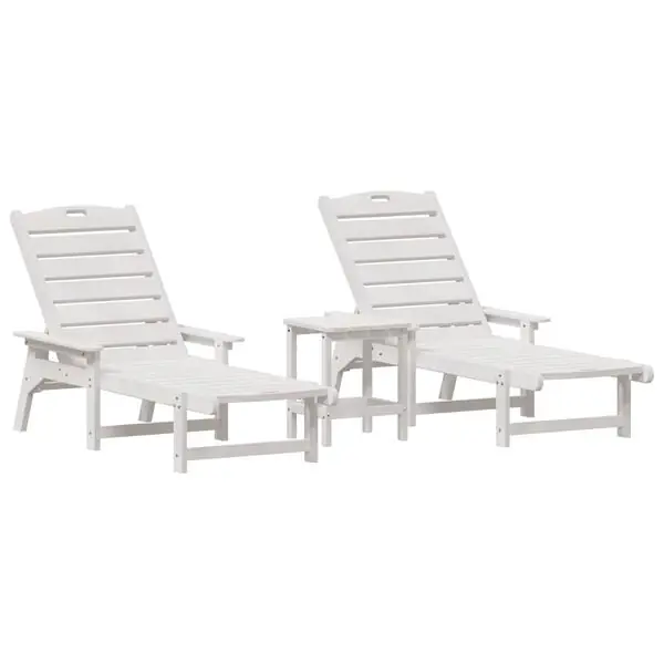 Kampanjpris vidaXL Solstol Reclining 3 pcs Vit polyeten