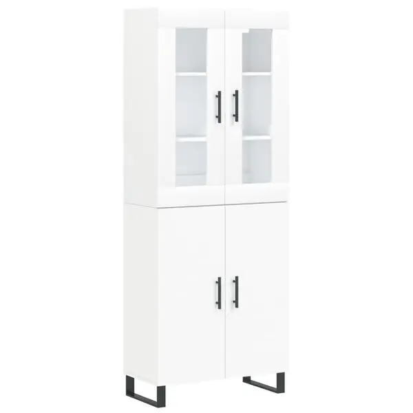 vidaXL Högskåp vit 69,5x34x180 cm konstruerat trä Billig