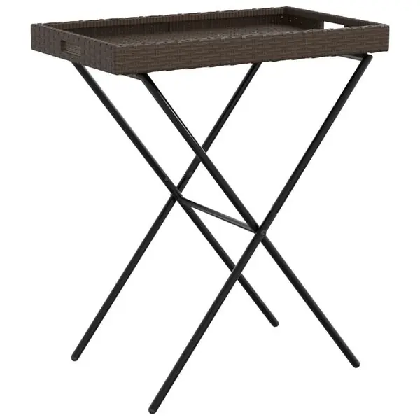 Säker betalning vidaXL Hopfällbart brickbord brun 65x40x75 cm konstrotting