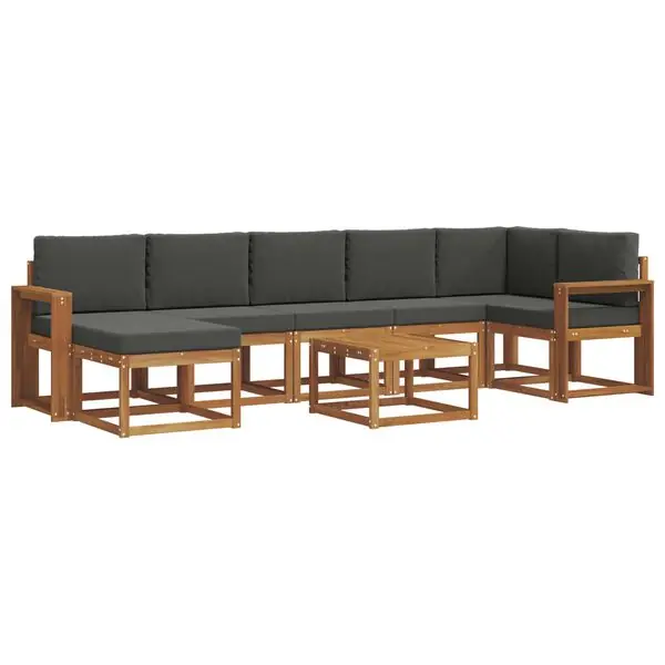 Sista chansen vidaXL Utomhussoffset med kudde 8 pcs Naturlig och Antracit