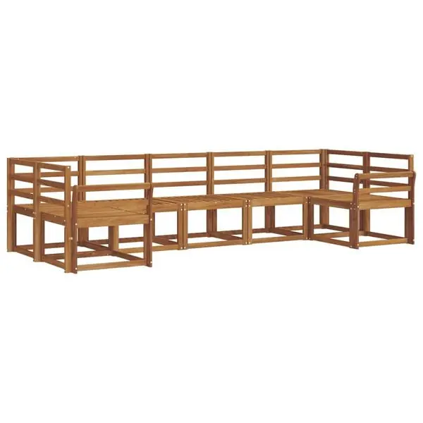 vidaXL Utomhussoffset 7 pcs Naturfärg Massivt Akaciaträ Utförsäljning