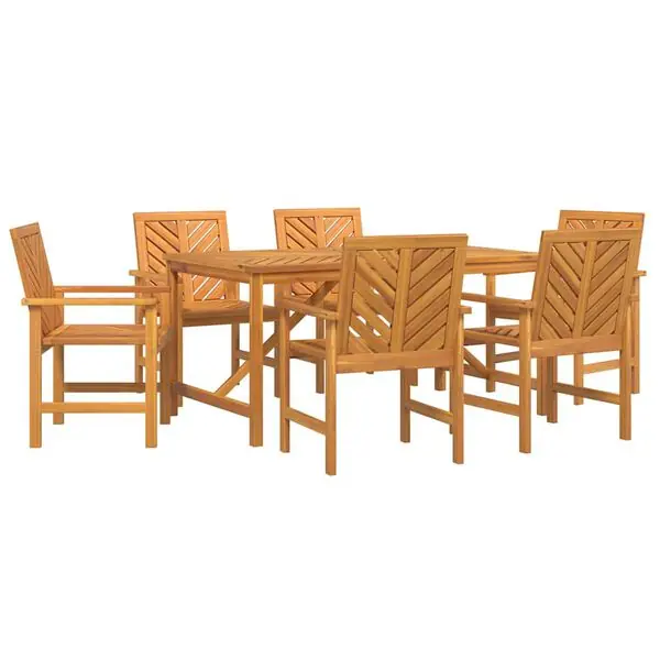 vidaXL Trädgårdsmöbelset 7 pcs Brun Massivt Akaciaträ Endast idag