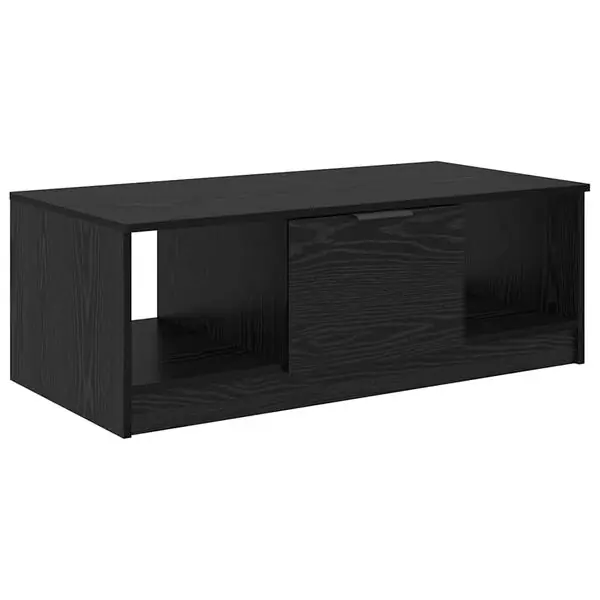 I lager vidaXL Kaffeebord med låda Svart Ek 102 x 50 x 36cm Konstruerat trä