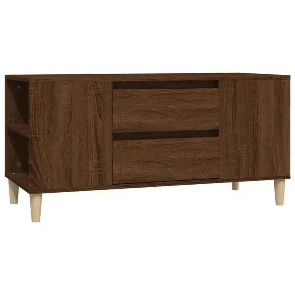 Outlet vidaXL Tv-bänk brun ek 102x44,5x50 cm konstruerat trä