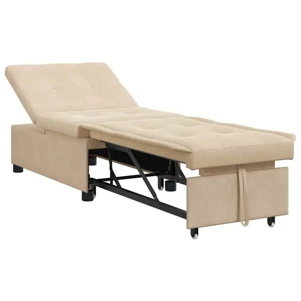Populär vidaXL Pull Out Sofa Bed Kräm 194 x 67 x 82 cm Mikrofiber