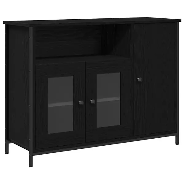 vidaXL Sideboard Svart Ek 100 x 35 x 75 cm Extra rabatt