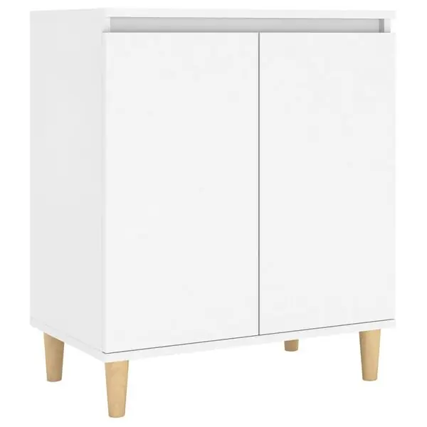 vidaXL Skänk massiva träben vit 60x35x70 cm konstruerat trä Premium