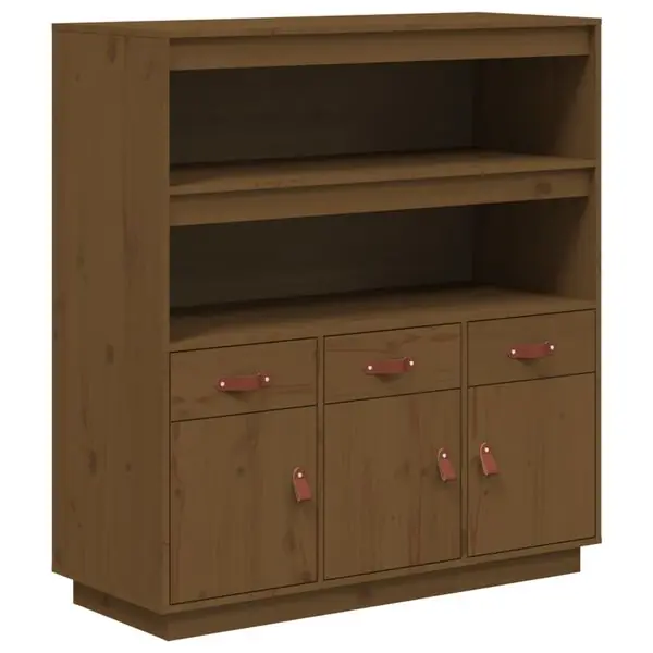 vidaXL Vitrinskåp honungsbrun 100x40x108,5 cm massiv furu Trygg betalning